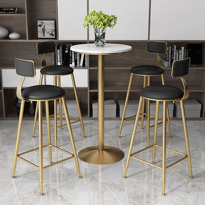 Nordic Marble Bar Table 42-inch Height Gold Metal Base Bistro Table Clearhalo 'Bar Furniture' 'Bar Tables' 'bar_tables' 'furn' 'furn_bar_tables' 'Furniture' 'furniture_bar_tables' 'Kitchen & Dining Furniture' 1200x1200_7cc1ad93-8806-4d6d-8879-07bae6811a14