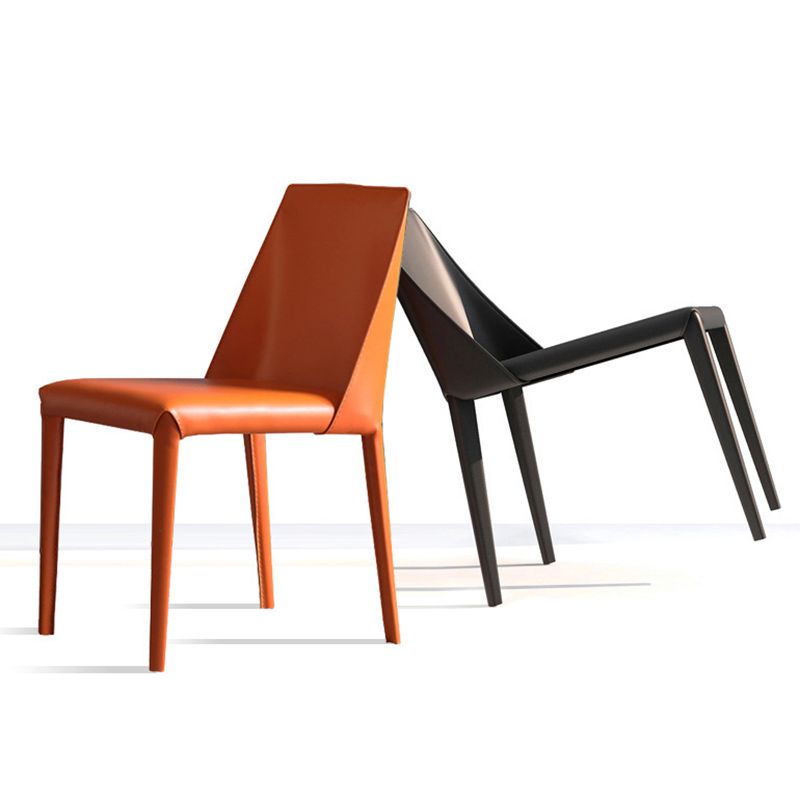 Industrial Home Side Chair Solid Back Metal Upholstered Dining Room Chair (Set of 2) Clearhalo ' kitchen&dining_furn' 'Dining Chairs' 'Dining Tables & Seating' 'dining_chair' 'furn' 'furn_dining_chair' 'Furniture' 'furniture_dining_chair' 'Kitchen & Dining Furniture' 'kitchen' 1200x1200_7cc1ed0f-bb3b-4c56-9ecb-2cd23147f5d6