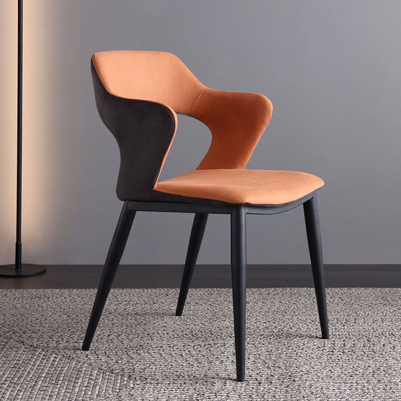 Modern Faux Leather Dining Chairs Arm Metal Dining Chairs for Restaurant Use Clearhalo ' kitchen&dining_furn' 'Dining Chairs' 'Dining Tables & Seating' 'dining_chair' 'furn' 'furn_dining_chair' 'Furniture' 'furniture_dining_chair' 'Kitchen & Dining Furniture' 'kitchen' 1200x1200_7cc43126-52e6-4e7e-b9d9-c13fdf30c548