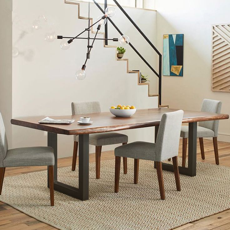 Metal Industrial Rectangle Indoor Table Solid Wood Top Table with Sled Base Clearhalo ' dining_table' 'Dining Tables & Seating' 'Dining Tables' 'furn' 'furn_dining_table' 'Furniture' 'furniture_dining_table' 'Kitchen & Dining Furniture' 'kitchen&dining_furn' 'kitchen' 'kitchen_dining_table' 1200x1200_7cc44078-8466-46ad-a891-62aad7259bee