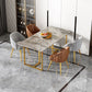 Glam Dining Set 1/4/5 Pcs Rectangle Sintered Stone Top Set with Parsons Chairs