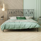 Glam 45" Tall Open-Frame Bed Metallic Bed Frame with Headboard