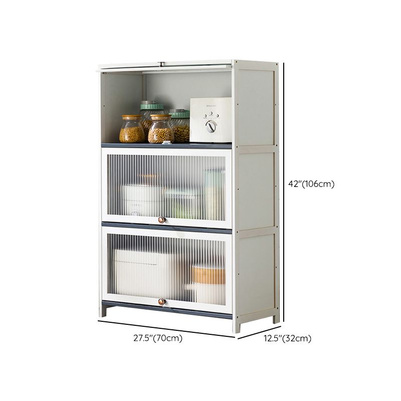 Server buffet di bambù bianco con porte di vetro moderno server da pranzo moderno