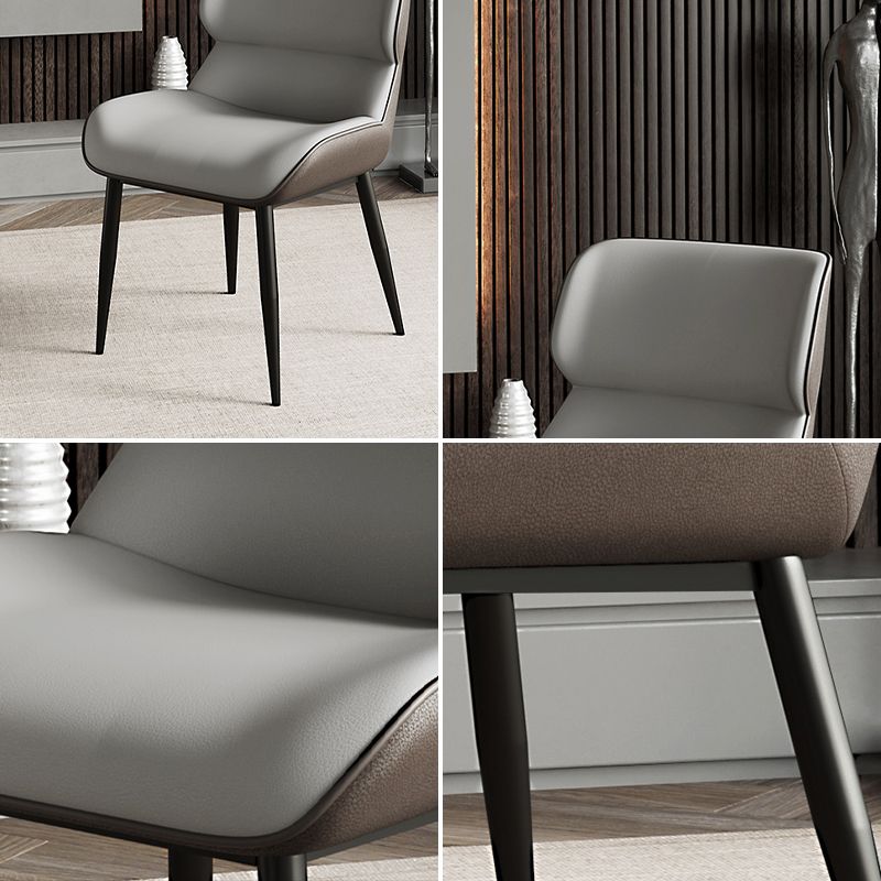 Scandinavian Style Leather Dining Chairs Wingback Arm Dining Side Chairs for Home Use Clearhalo ' kitchen&dining_furn' 'Dining Chairs' 'Dining Tables & Seating' 'dining_chair' 'furn' 'furn_dining_chair' 'Furniture' 'furniture_dining_chair' 'Kitchen & Dining Furniture' 'kitchen' 1200x1200_7cc9b8f2-4521-4241-9f59-34054c708cd8
