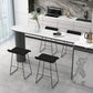 Modern Black Iron Bar Dining Table with White Stone Top Indoor Bistro Table Clearhalo 'Bar Furniture' 'Bar Tables' 'bar_tables' 'furn' 'furn_bar_tables' 'Furniture' 'furniture_bar_tables' 'Kitchen & Dining Furniture' 1200x1200_7ccb160f-69fe-4f36-aee3-00f0788fbee4