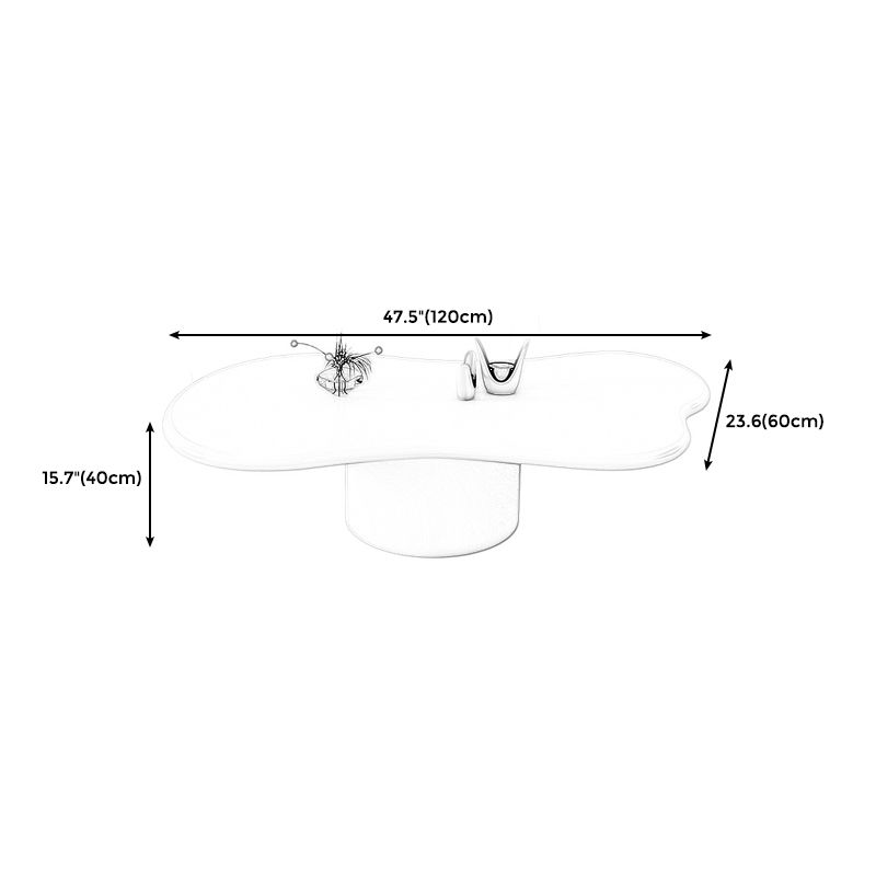 Modern Wood Pedestal Cocktail Table Free Form Coffee Table - White Clearhalo 'Coffee & Accent Tables' 'Coffee Tables' 'coffee_tables' 'furn' 'furn_coffee_tables' 'Furniture' 'furniture_coffee_tables' 'Living Room Furniture' 1200x1200_7ccc004f-5ff3-4260-8fff-d8d115b02265