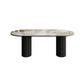 Oval Modern Dining Table Stone Top Metal Double Pedestal Dining Room Table Clearhalo 'Dining Tables & Seating' 'Dining Tables' 'dining_table' 'furn' 'furn_dining_table' 'Furniture' 'furniture_dining_table' 'Kitchen & Dining Furniture' 'kitchen' 'kitchen_dining_table' 1200x1200_7ccc1a5b-5c99-456e-a5d1-d746a7b756df