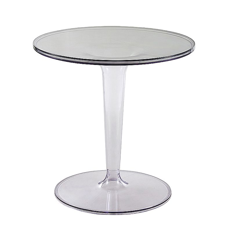 クロスベースデザインアクリル素材モダンスタイルラウンドサイドテーブル