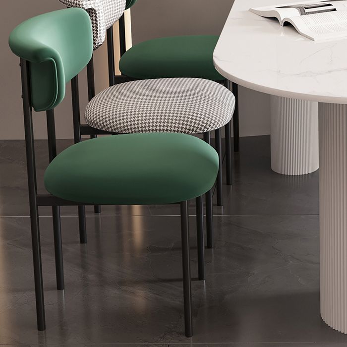 Modern Home Velvet Side Chair Matte Finish Open Back Dining Chair Clearhalo ' kitchen&dining_furn' 'Dining Chairs' 'Dining Tables & Seating' 'dining_chair' 'furn' 'furn_dining_chair' 'Furniture' 'furniture_dining_chair' 'Kitchen & Dining Furniture' 'kitchen' 1200x1200_7ccd7878-5d85-418d-8b80-836c1578fab9