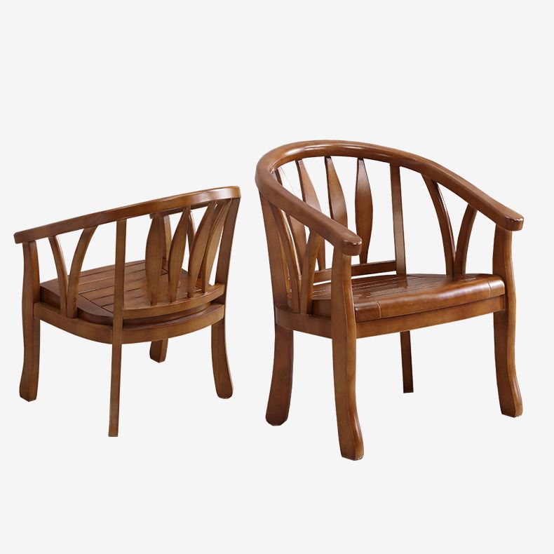 Traditioneller Esstuhlstuhl Holz offener Seitenstuhl für Wohnzimmer