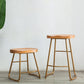 Modern Solid Wood Dining Stool Footrest Indoor Contoured Seat Counter-height Stool