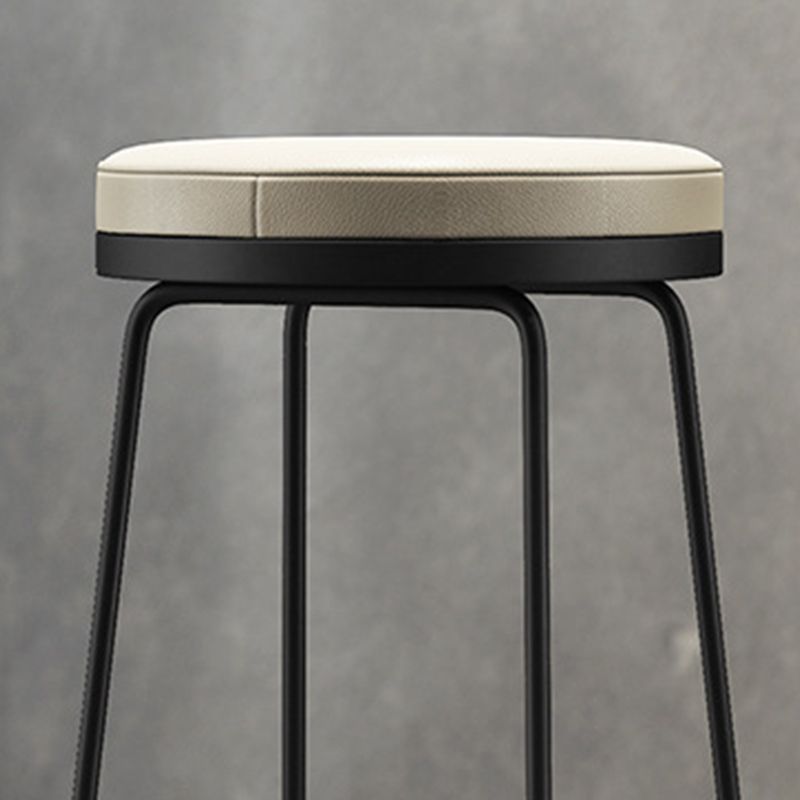 Modern Backrest Armless Counter Stool Metal Bar High Stool with Leather Cushion Clearhalo 'Bar Furniture' 'Bar Stools' 'bar_stools' 'furn' 'furn_bar_stools' 'Furniture' 'Kitchen & Dining Furniture' 1200x1200_7cd0e021-4ea1-4a00-9d90-103544e55a4f