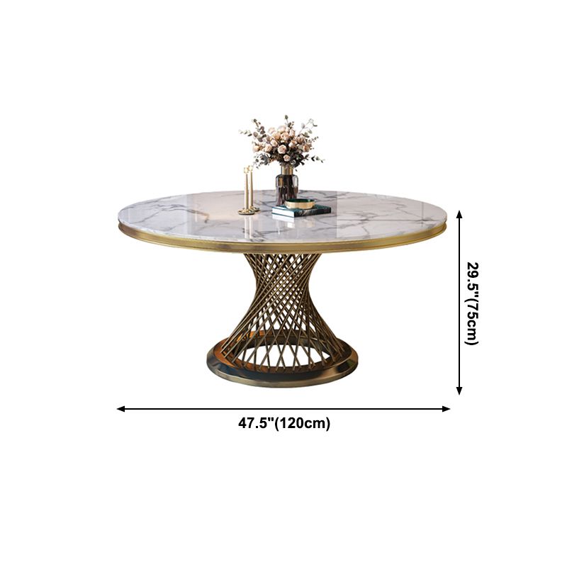 Marble Dining Table Single Pedestal Base Luxury Style Round Table for Dining Room Clearhalo ' dining_table' 'Dining Tables & Seating' 'Dining Tables' 'Furniture' 'furniture_dining_table' 'Kitchen & Dining Furniture' 'kitchen&dining_furn' 'kitchen' 'kitchen_dining_table' 1200x1200_7cd17e15-7832-41b9-bdd3-bb2ba4602f5b