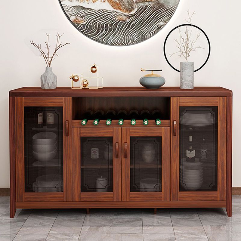 Porte in vetro da pranzo in legno moderno moderno in porcellana con cassetti