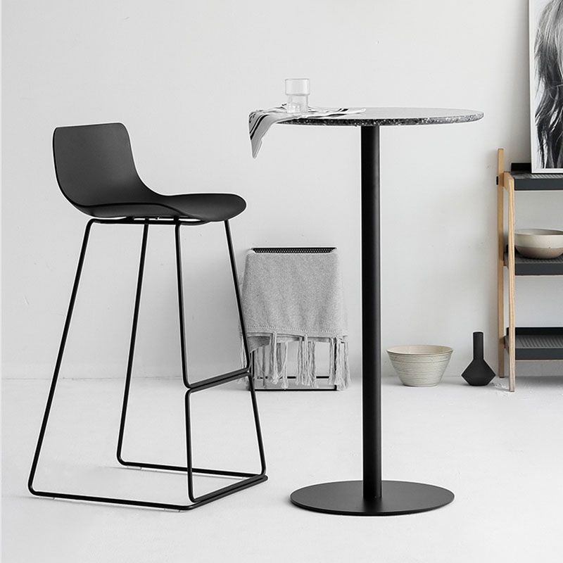 Modern Armless Backrest Counter Stool Steel Kitchen Bar Stool with Plastic Seat and Pedal Clearhalo 'Bar Furniture' 'Bar Stools' 'bar_stools' 'furn' 'furn_bar_stools' 'furniture_bar_stools' 'Kitchen & Dining Furniture' 'kitchen&dining_furn' 'kitchen' 'kitchen_furn' Furniture' 1200x1200_7cd32351-7e0a-46e3-87c5-2f665fff425c