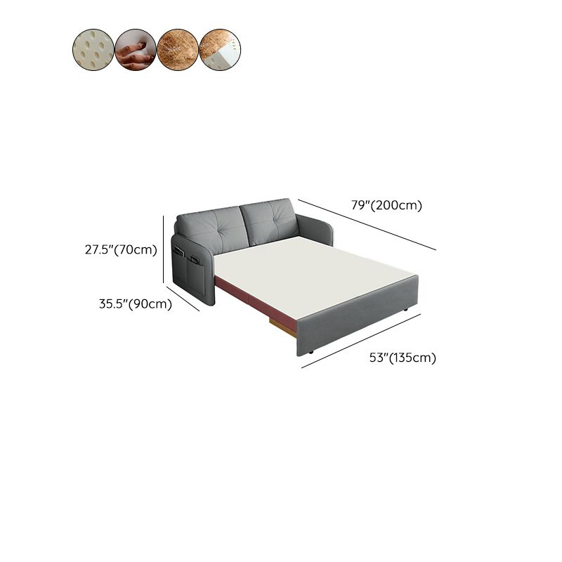 Canapé-lit en faux cuir pliable avec rangement 35,43 "gris haut