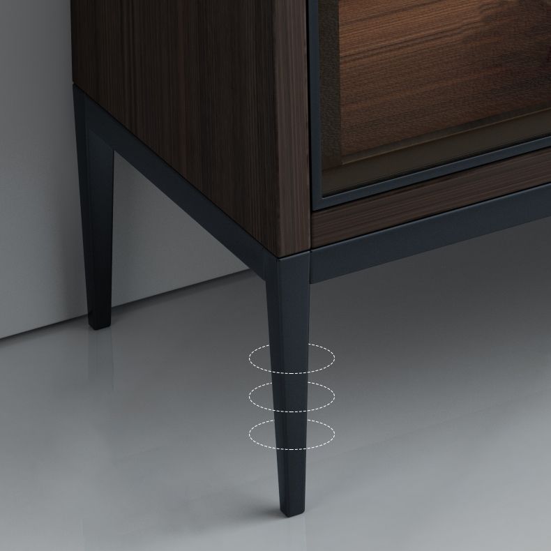 Contemporary Sideboard Stone Sideboard Cabinet with Lights for Kitchen Clearhalo 'buffet_sideboard' 'Buffets & Sideboards' 'furn' 'furn_buffet_sideboard' 'Furniture' 'Kitchen & Dining Furniture' 1200x1200_7cd3e36c-d3ba-4680-9e4e-fa8d725008f6