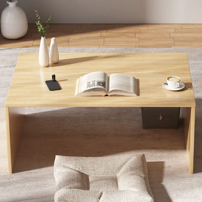 Brown Rectangular Coffee Table Sled Base Wooden Cocktail Table Clearhalo 'Coffee & Accent Tables' 'Coffee Tables' 'coffee_tables' 'furn' 'furn_coffee_tables' 'Furniture' 'Living Room Furniture' 1200x1200_7cd45af2-5ee0-4aa5-98b2-dde57169cf27