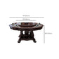 Glossy Brown Wood Dinette Table with Pedestal Traditional Round Dining Table