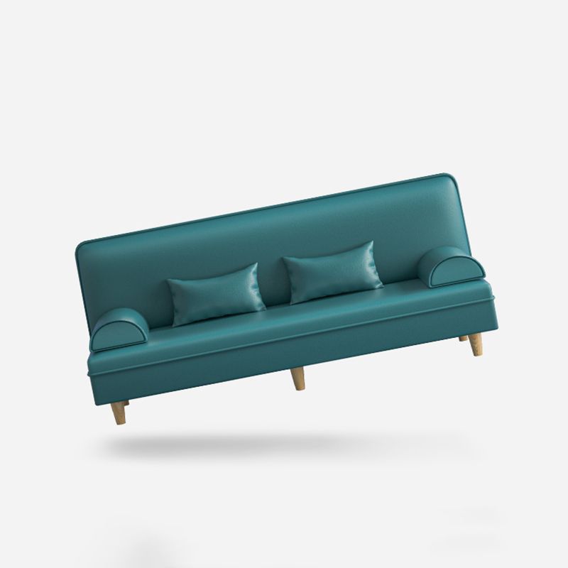 Modern Cotton-Blend/Faux Leather Convertible Sofa 33"H Armless Sofa for Living Room Clearhalo 'furn' 'furn_sofas' 'Furniture' 'furniture_sofas' 'Living Room Furniture' 'Sofa' 'sofas' 1200x1200_7cd6ab04-166f-4f8f-b724-be3f6b343745