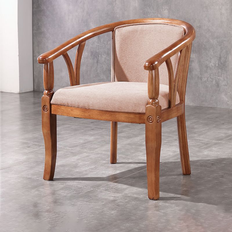 Traditional Solid Wood Dining Chair Linen Dining Arm Chair for Restaurant Clearhalo ' kitchen&dining_furn' 'Dining Chairs' 'Dining Tables & Seating' 'dining_chair' 'furn' 'furn_dining_chair' 'Furniture' 'furniture_dining_chair' 'Kitchen & Dining Furniture' 'kitchen' 1200x1200_7cd827dc-ce1e-4fc5-8544-58ed61e05ac6
