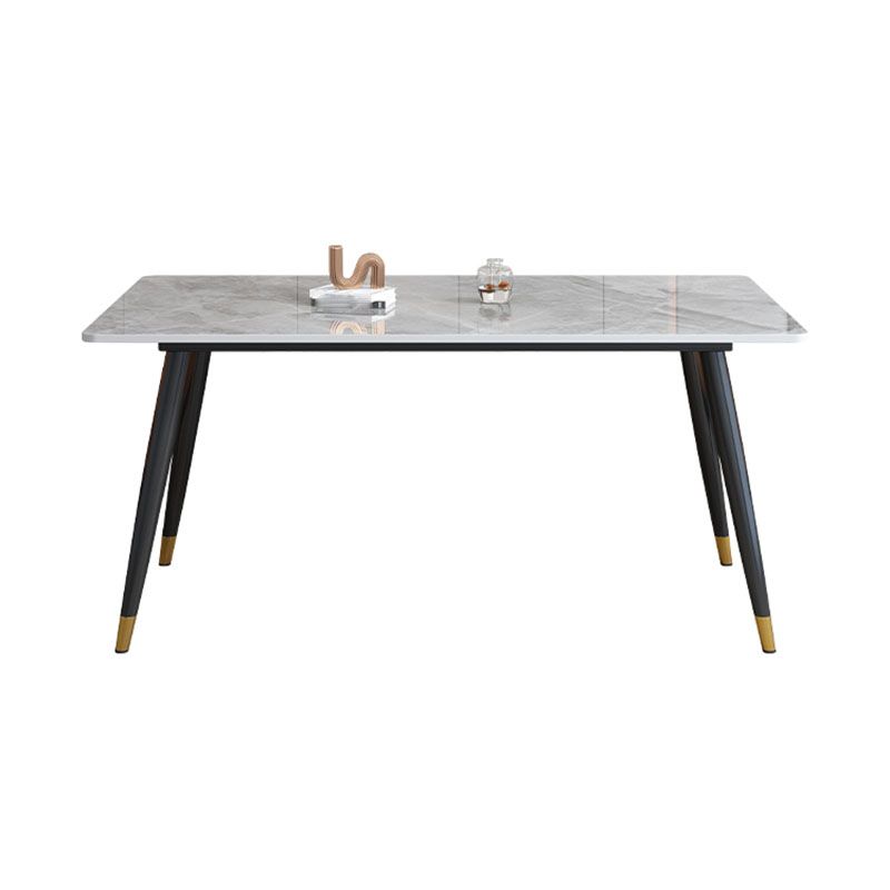 Modern 4 Legs Dining Table Sintered Stone Dinner Table for Dining Room Clearhalo 'Dining Tables & Seating' 'Dining Tables' 'dining_table' 'furn' 'furn_dining_table' 'Furniture' 'Kitchen & Dining Furniture' 1200x1200_7cd8b66f-b8f3-4acd-a5fe-d19716a00145