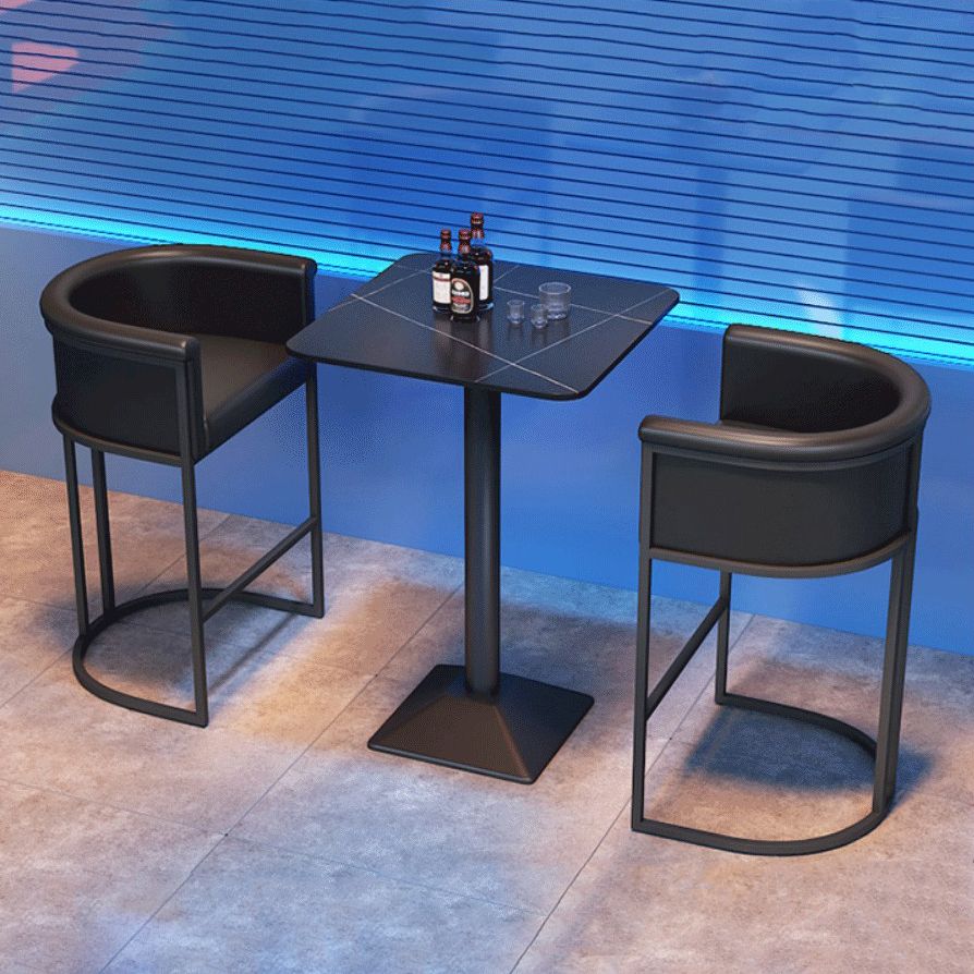 1/2/3 Pieces Industrial Black Bar Table Set Round Bistro Set with Solid Back Stools Clearhalo 'Bar Furniture' 'furn' 'furn_home_bar_bar_sets' 'Furniture' 'Home Bars & Bar Sets' 'home_bar_bar_sets' 'Kitchen & Dining Furniture' 1200x1200_7cd9636a-f4ef-4df7-93a0-6fe721f6e950