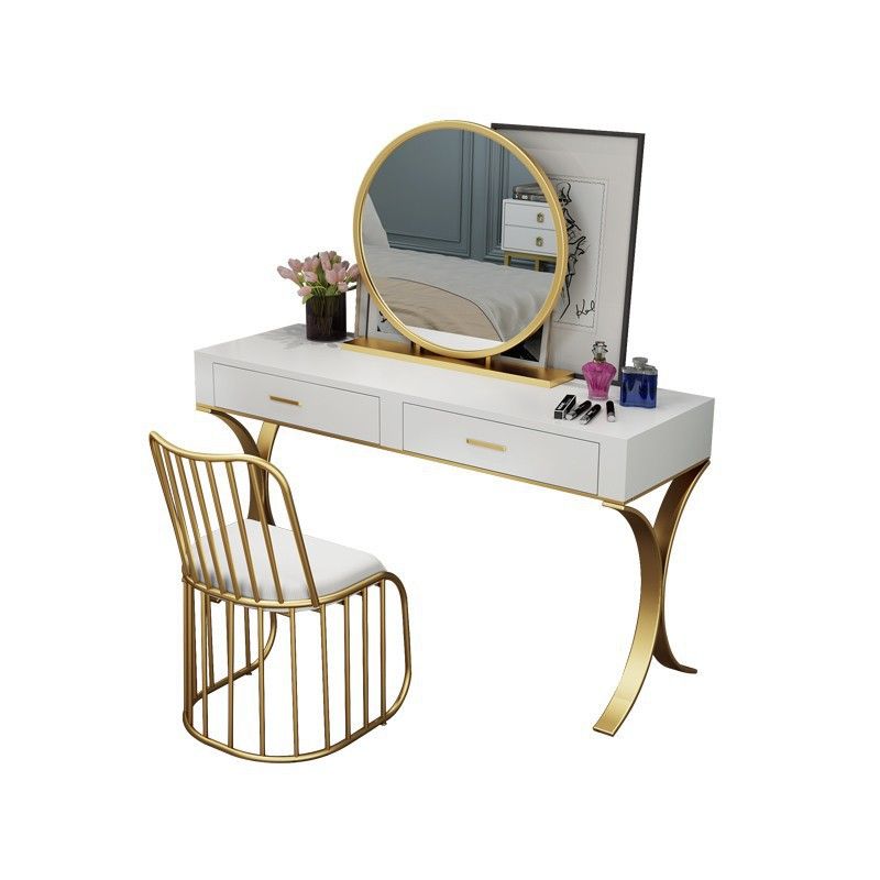 15.74" Wide Bedroom Dressing Table in White Make-up Vanity with 4 Drawers