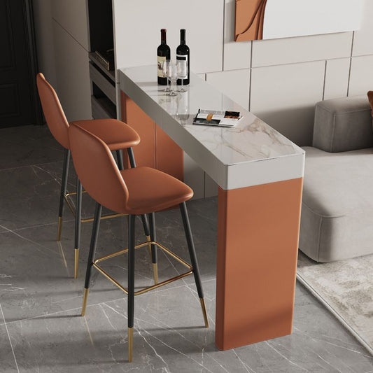 Orange Bar Stool and Table Set Contemporary 1/2/3 Pieces Bar Table Set