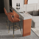 Orange Bar Stool and Table Set Contemporary 1/2/3 Pieces Bar Table Set