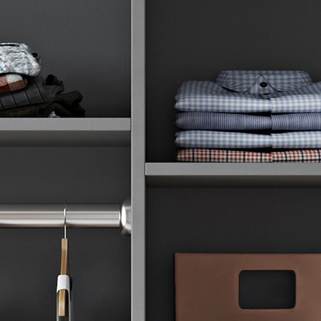 Witte kleur houten garderobe zachte close deur garderobe kast met kledingstaaf