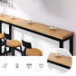 Modern Brown Wood Bar Table with Rectangle Table Top Black Trestle Table - 42" H Clearhalo 'Bar Furniture' 'Bar Tables' 'bar_tables' 'furn' 'furn_bar_tables' 'Furniture' 'furniture_bar_tables' 'Kitchen & Dining Furniture' 1200x1200_7cdd0f6f-d888-450a-85fd-272e25a7a28a