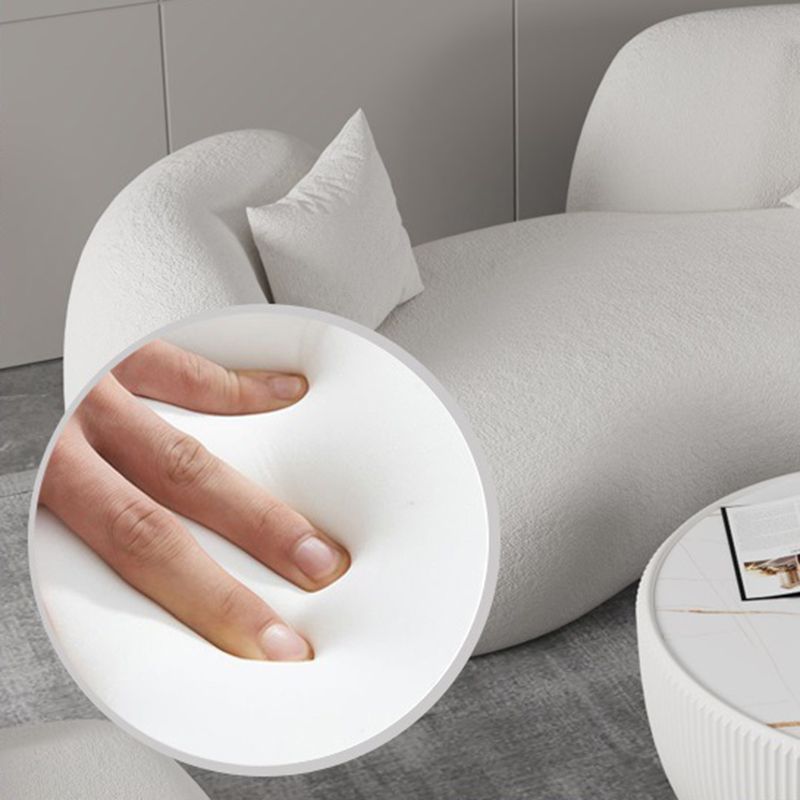 Contemporary Tuxedo Arm Curved Sofa Tight Back in Grey/White