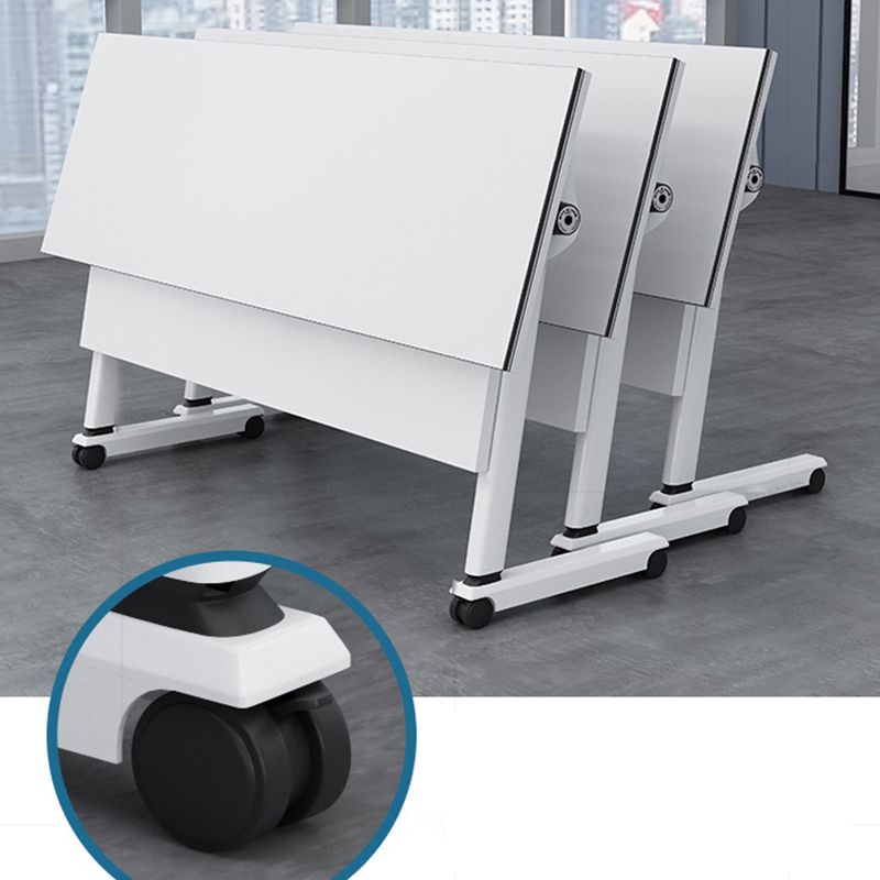 Bureau de bureau en bois contemporain Bureau rectangulaire avec roues lance-roues