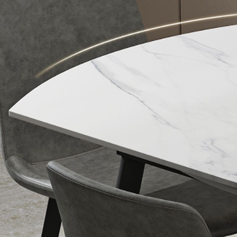 White Stone Dining Site Table Modern Round 4 Legs Dining Table Clearhalo 'Dining Tables & Seating' 'Dining Tables' 'dining_table' 'furn' 'furn_dining_table' 'Furniture' 'Kitchen & Dining Furniture' 1200x1200_7cde041d-12bc-49b1-98fe-b1362e5b2959
