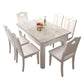 Minimalist Marble Dining Set with Rectangle Table White Dining Set with 4 Legs Base Clearhalo 'Dining Room Sets' 'Dining Tables & Seating' 'dining_room_set' 'furn' 'furn_dining_room_set' 'Furniture' 'furniture_dining_room_set' 'Kitchen & Dining Furniture' 'kitchen&dining_furn' 'kitchen' 1200x1200_7cde1a00-ba43-410c-a54a-1a703f147447