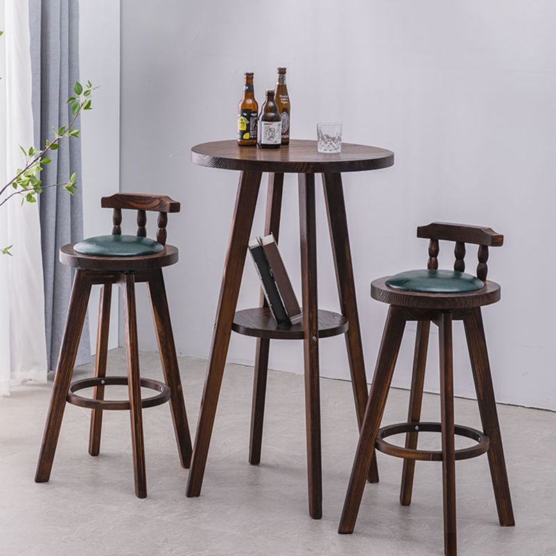 Modern Rotatable Backrest Counter Stool Wood Bar Stool with Leather Cushion and Pedal Clearhalo 'Bar Furniture' 'Bar Stools' 'bar_stools' 'furn' 'furn_bar_stools' 'furniture_bar_stools' 'Kitchen & Dining Furniture' 'kitchen&dining_furn' 'kitchen' 'kitchen_furn' Furniture' 1200x1200_7cde3232-051a-432c-94ab-2db2be5cb9fd