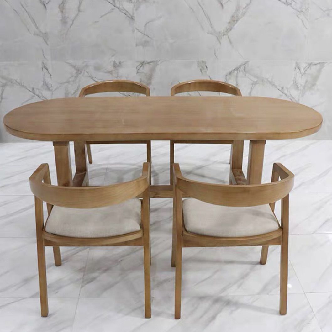 Oval Solid Wood Brown Tone Dining Table Simplicity Fixed Table for Dining Room Clearhalo ' dining_table' 'Dining Tables & Seating' 'Dining Tables' 'furn' 'furn_dining_table' 'Furniture' 'furniture_dining_table' 'Kitchen & Dining Furniture' 'kitchen&dining_furn' 'kitchen' 'kitchen_dining_table' 1200x1200_7cde3d3e-8637-4aa1-ac3d-040da26b7153