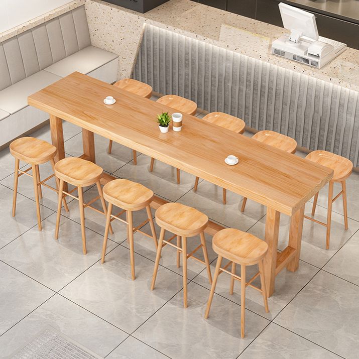 Modern Style Wood 1/6/11 Pieces Bar Table Set Rectangle Bar Table for Home Clearhalo 'Bar Furniture' 'furn' 'furn_home_bar_bar_sets' 'Furniture' 'Home Bars & Bar Sets' 'home_bar_bar_sets' 'Kitchen & Dining Furniture' 1200x1200_7cde8ef6-64ec-4a84-8805-a8693f693688