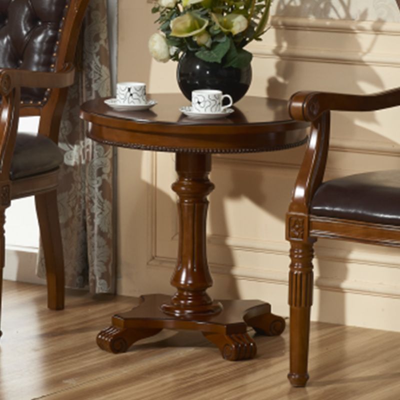 French Country Style Pedestal End Table White / Brown Round Wood Side End Table Clearhalo 'Coffee & Accent Tables' 'End & Side Tables' 'end_side_table' 'end_side_tables' 'furn' 'furn_end_side_tables' 'Furniture' 'furniture_end_side_table' 'Living Room Furniture' 1200x1200_7ce12696-230e-47ca-b66a-e106d1223bbb