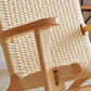 Scandinavian 28.74"Wide Solid Wood Woven Back Arm Chair for Living Room