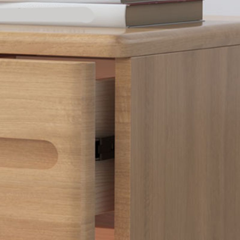 Comodino in legno 22,8 "alto 3 - comodino del cassetto in marrone / naturale / bianco