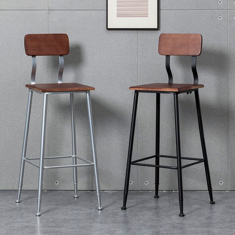 Modern Solid Wood Counter Stool Armless Bar Height Bar Stool with Footrest Clearhalo 'Bar Furniture' 'Bar Stools' 'bar_stools' 'furn' 'furn_bar_stools' 'Furniture' 'Kitchen & Dining Furniture' 1200x1200_7ce40ba4-c82d-4946-8c9c-92c1222a8d07