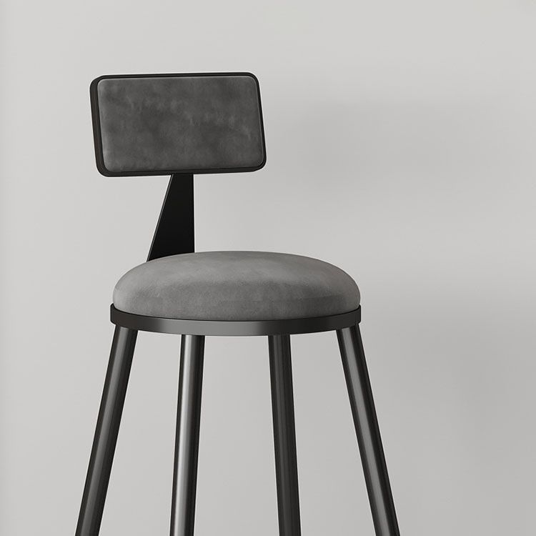 Glam Metal Barstool Velvet Footrest Low Back Stool in Matte Finish for Home Clearhalo 'Bar Furniture' 'Bar Stools' 'bar_stools' 'furn' 'furn_bar_stools' 'Furniture' 'Kitchen & Dining Furniture' 1200x1200_7ce4c8ec-873a-4f70-95d9-a7f8842ae252