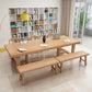 Contemporary Natural Wood Table Pine Rectangle Dining Table with Double Pedestal Clearhalo 'Dining Tables & Seating' 'Dining Tables' 'dining_table' 'furn' 'furn_dining_table' 'Furniture' 'furniture_dining_table' 'Kitchen & Dining Furniture' 'kitchen' 'kitchen_dining_table' 1200x1200_7ce588f7-4a6d-4686-8c2c-50bb9ddfd1be