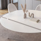 Contemporary White Round Stone Dining Table with 4 Steel Foot Clearhalo 'Dining Tables & Seating' 'Dining Tables' 'dining_table' 'furn' 'furn_dining_table' 'Furniture' 'Kitchen & Dining Furniture' 1200x1200_7ce76288-743f-4a5a-8e66-9b19fad6a973