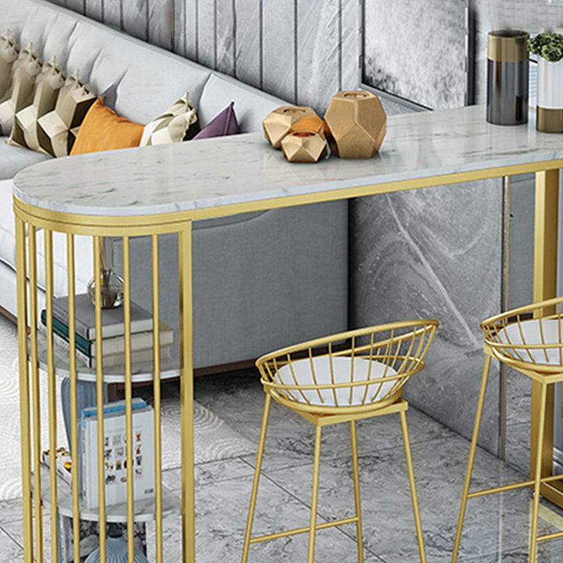 Juego de mesa de pub blanco y dorado, mesa y taburetes de interior modernos de 1/2/3 piezas