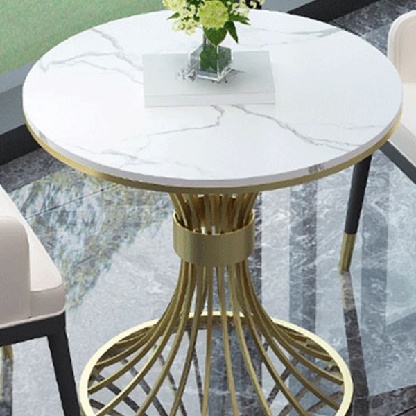 Contemporary Marble Top Dining Table Set 1/3/4/5 Pieces Round Dinette Set