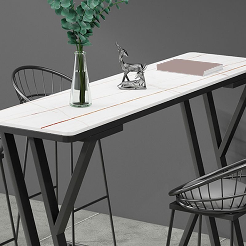Modern Style Bistro Bar Table Rectangle Stone Top Bar Table for Dining Room Clearhalo 'Bar Furniture' 'Bar Tables' 'bar_tables' 'furn' 'furn_bar_tables' 'Furniture' 'Kitchen & Dining Furniture' 1200x1200_7ce9c88e-aa5a-4120-a690-b97429b1ad06