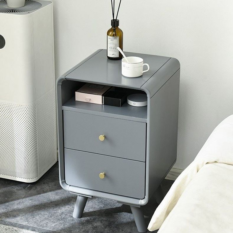 2 cajones 1 mesita de noche en la mesa nocturna de almacenamiento abierto moderna con piernas, 23.2 "de alto